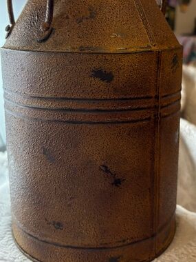Rustic Metal Milk Can Decorative Vase - Brown